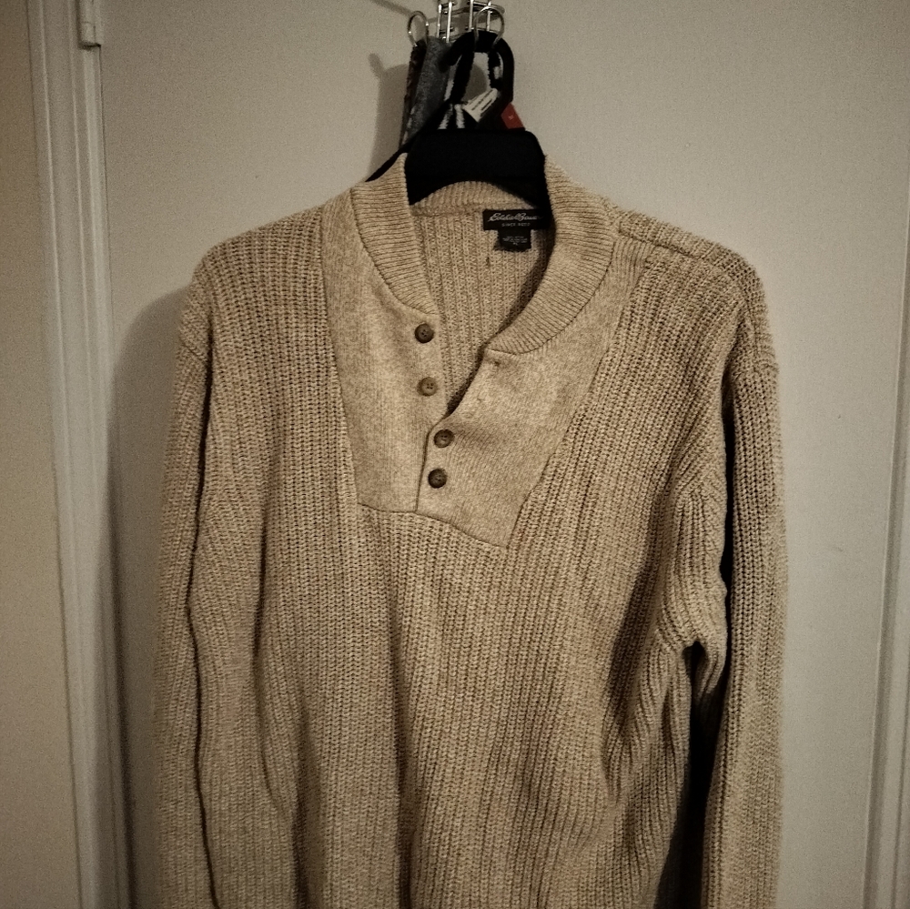 Men's Beige Sweater Eddie Baurer Xl